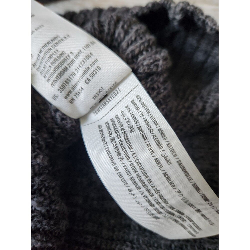 American Eagle Cold Shoulder Sweater Gray Knit Distressed Womens M Cozy EUC - Picture 5 of 8